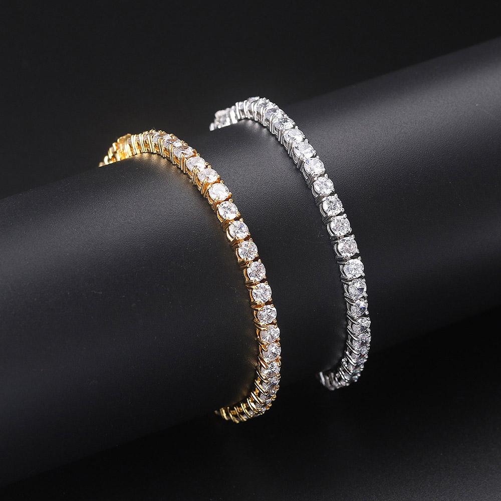 3/4/5/6MM Zirkonia Tennisarmband für Herren Luxus Kristall Iced Out Einzigartige Schnalle Tenniskette für Damen Punk Rock Schmuck OHH118