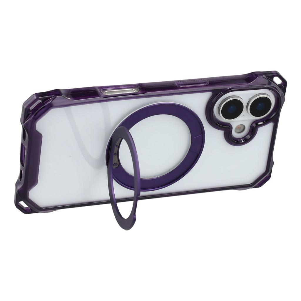 For iPhone 17 Magnetic Case Ring Kickstand TPU + PC Phone Cover with Lanyard