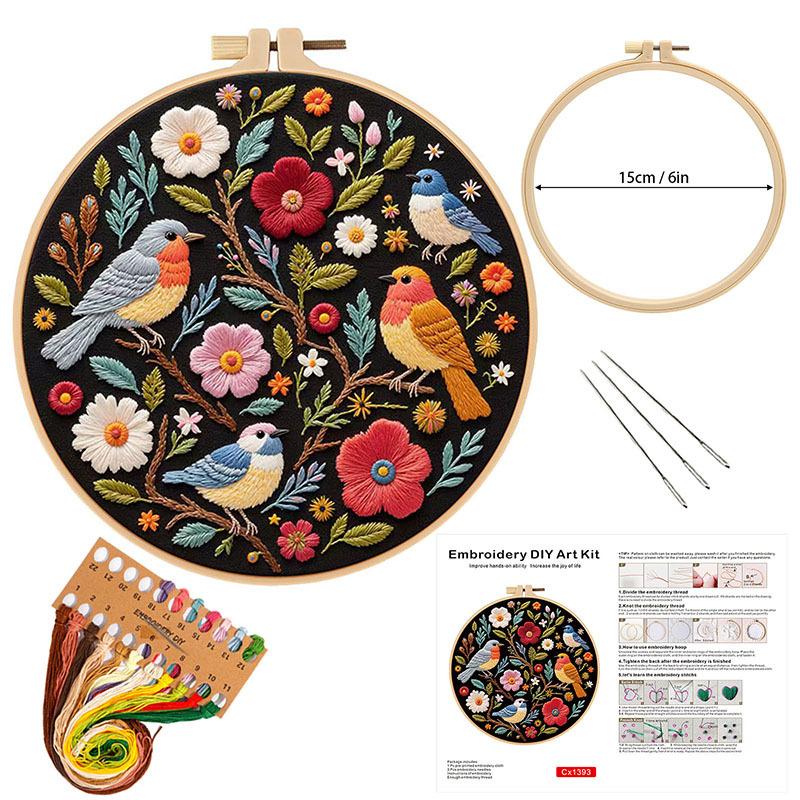Nuovo Prodotto Ricamo a Mano Fai da Te Fiore e Uccello Borsa Materiali Fatti a Mano Tessuto Creativo Kit Ago e Filo