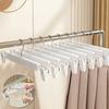 10Pcs Clothes Pants Hangers, Space-Saving Skirt Holders, Adjustable Clips, Trouser Hangers, Clothes Coat Garment Jeans Hangers