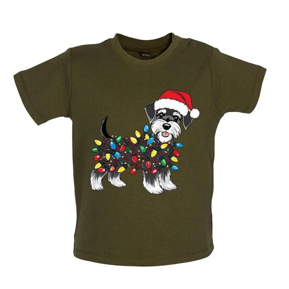 

Miniature Schnauzer Christmas Dog - Kids T-Shirt Tees Top - Christmas Cute Dogs 100