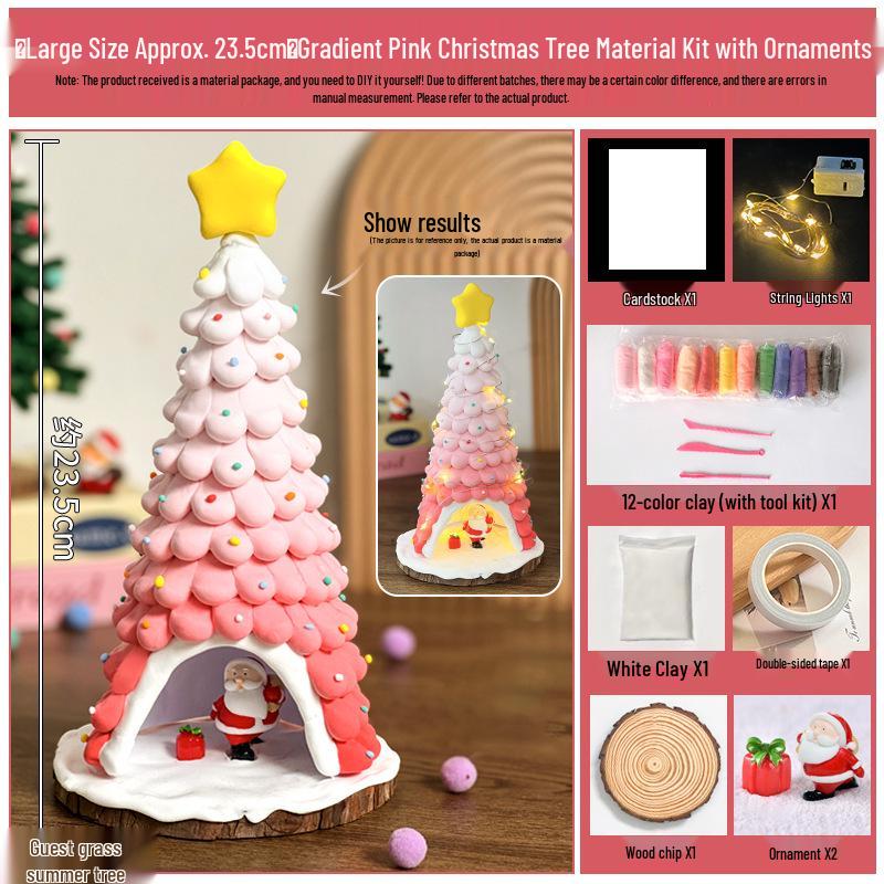 Handmade DIY Christmas Tree Light Clay Kit for Kids - Perfect Kindergarten Gifts & Table Ornaments