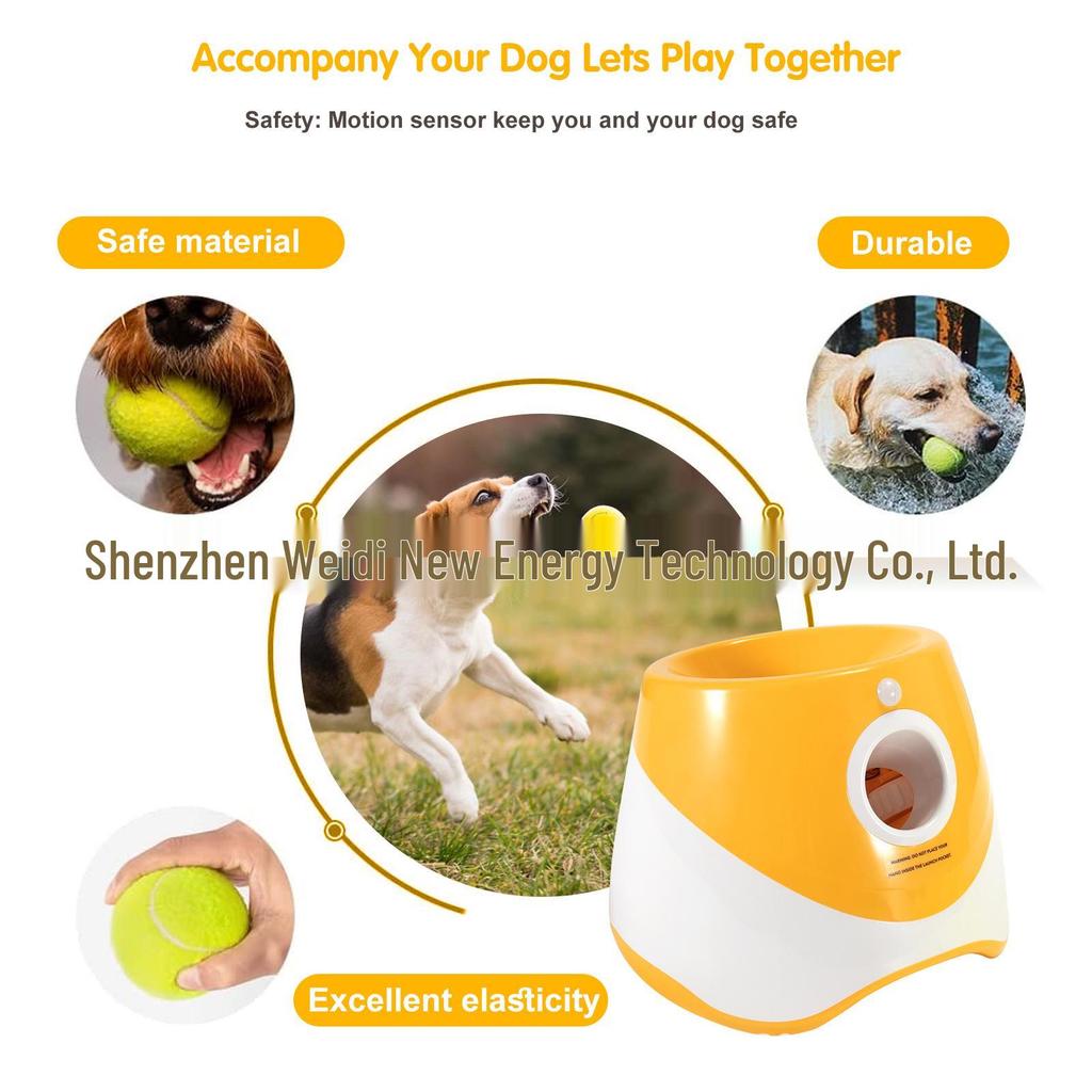 Lanciapalle automatico per animali domestici per gatti e cani – Include 6 palline da tennis per giocare all'aperto