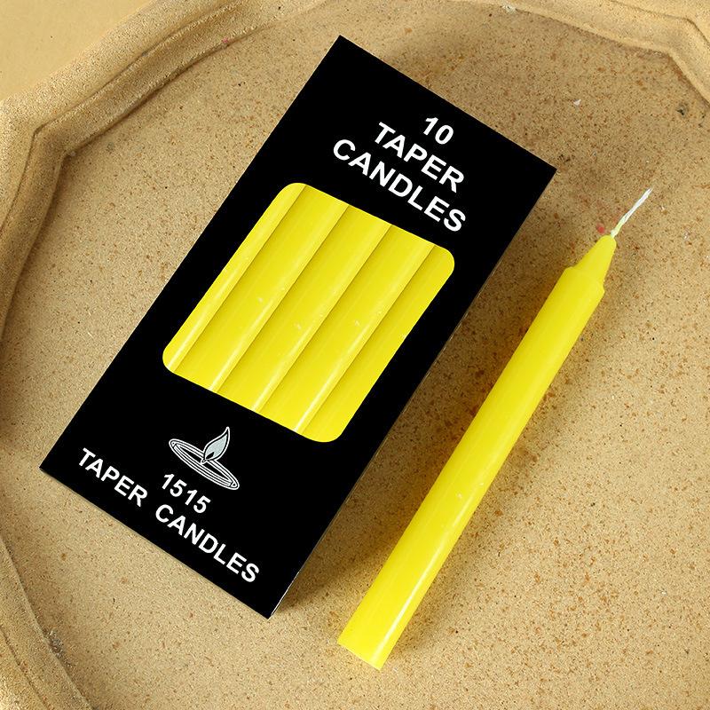 10 Pieces/boxed Colored Long Pole Candles for Household Lighting Candlelight Dinner Western Restaurant Emergency Power Outage Wax Candle