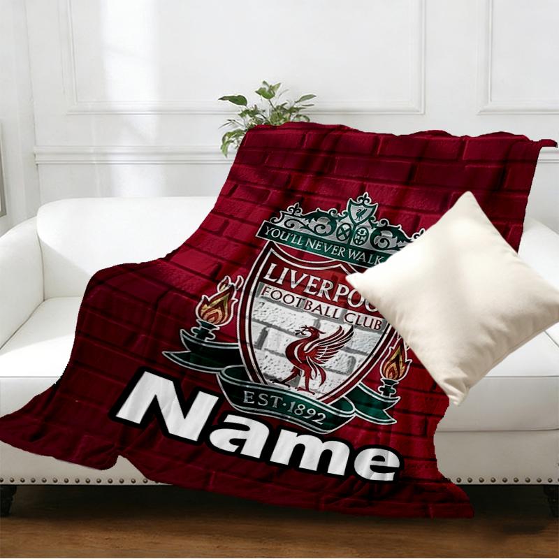 Custom Name Personalized Football Team F.C Print Blankets, Home Decor, Bedroom, Sofa, Camping, Couch, Gifts for Birthday Christmas