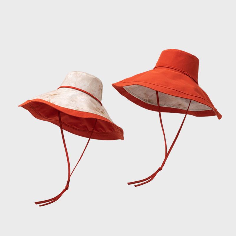 Women's Double-Sided Fisherman's Hat with Big Brim Printed Summer Sun-Protection and Uv-Protection Sun Hat