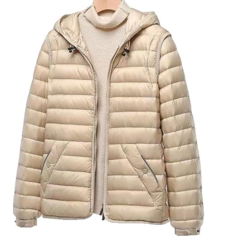 Womens Short Down Jacket 90% Duck Warm Winter Coat Hooded Regular Fit Commuter Style