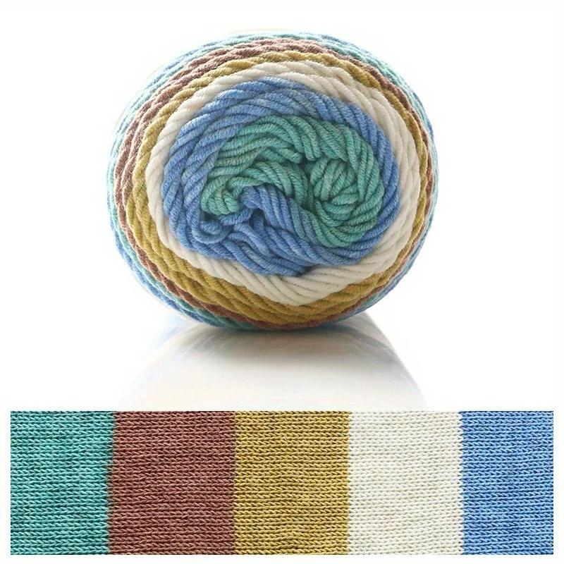 6pcs Gradient Chunky Yarn for Cushions Acrylic Yarn Bundle (600g) - Extra Thick Multicolor Ombre Crochet Yarn for Pillow Covers DIY Knitting Projects