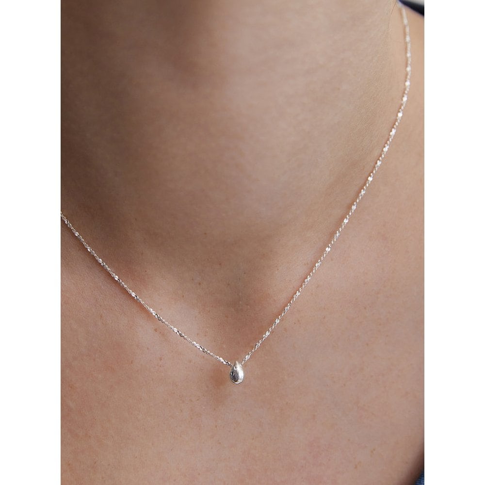 (925 Silver) Water Drop Pendant Necklace Nz2416