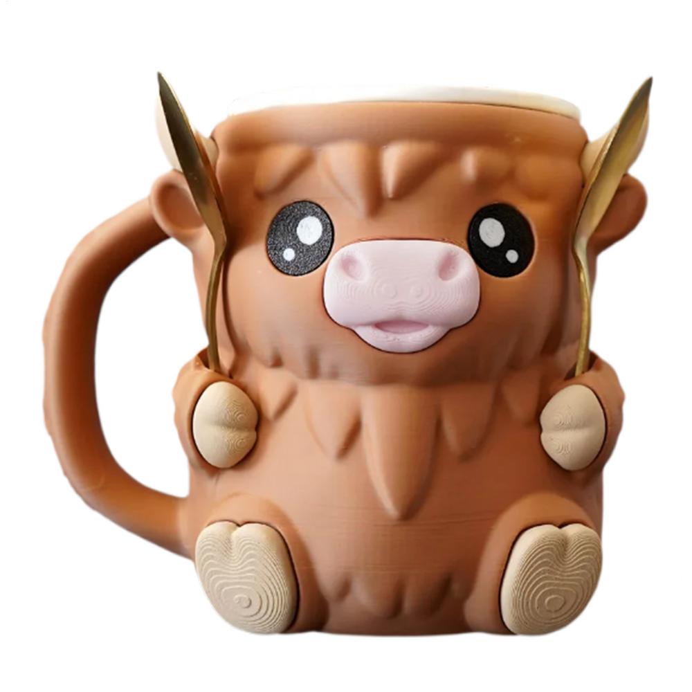 

3D-печатный держатель для стаканчика мороженого, корова Хайленд, контейнер для десерта, декоративный держатель для мороженого, чехлы для пивных банок, для йогурта, микс, дети, дом