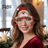 Cute Holiday Event Souvenirs Christmas Glasses, Glitter Party Glasses Frames, Novelty Elf Snowman Santa Claus Fun Festive Eyewear for Kids Reindeer