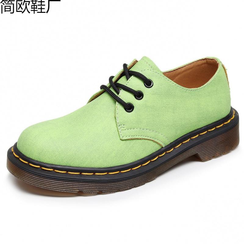 Zapatos bajos de lona con patrón, zapatos pequeños de cuero para hombre, botas cortas grandes de cuero, cabeza redonda, para parejas de hombres y mujeres, casual