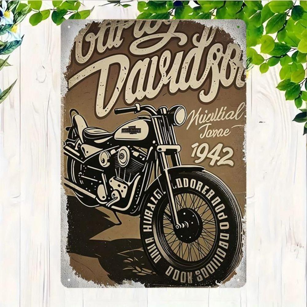 Retro Motorcycle Tin Sign Man Cave Garage Decor 20x30 Cm Metal Poster