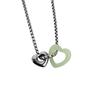 New Chinese Style Heartshaped Pendant Necklace With Titanium Steel Cross Chain For Women