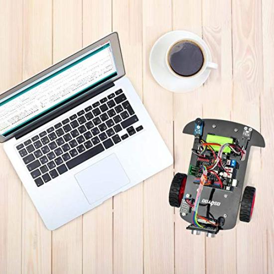 OSOYOO Arduino Model 3 DIY Robot Car Kit with UNO R3 Motor Line Ultrasonic Bluetooth IR Remote and Japanese Instruction Manual V2.0 Board, Shield,
