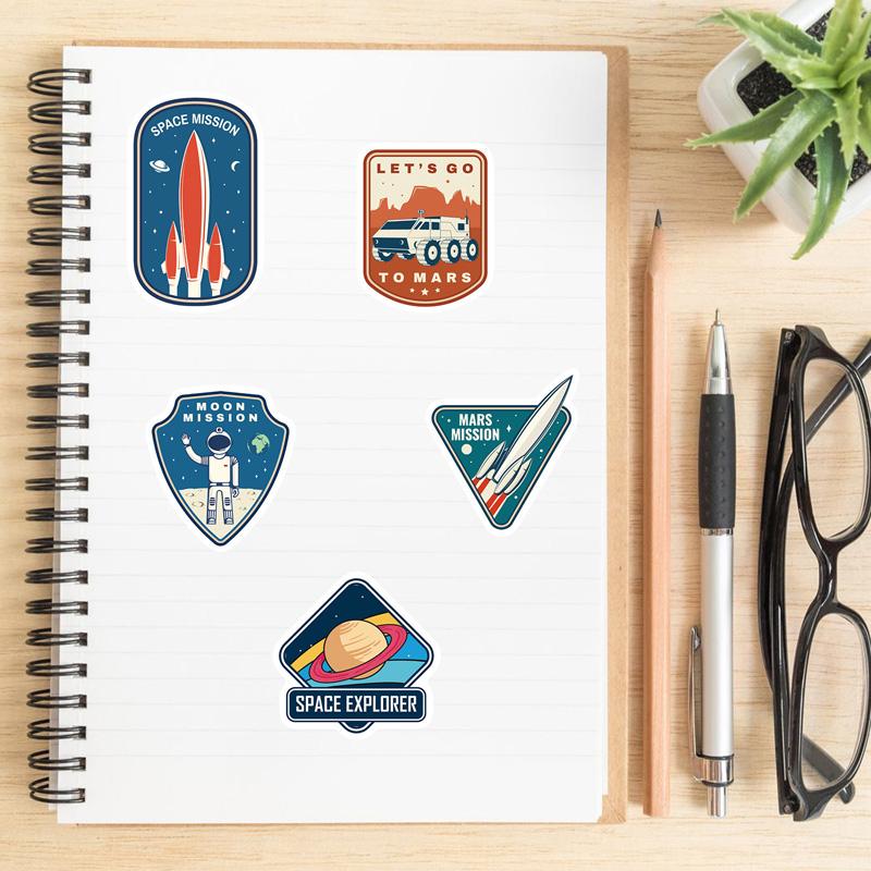 52Pc Skateboard Stickers Astronauts In Space Stickers Skateboard Extreme Sports Stickers Trolley Case Guitar Mug Notebook Trend Stickers