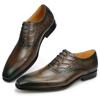 Fashion Men's Dress Genuine Leather Shoes Breathable Lace Up Fashion Man Shoe Formal Business Casual Holiday Party Office Leather Shoes