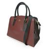 Used COACH Handbag Channing Carryall 76089 Leather Bordeaux Black 2WAY