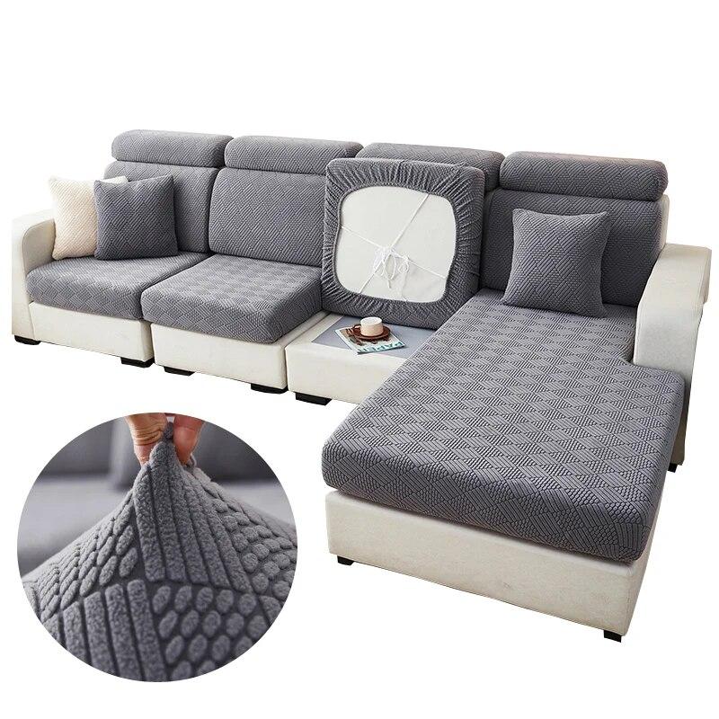 1pc jacquard plush sofa cushion cover, chalse long cover, back cushion slipcover ,stretch protector for 1/2/3/4 seat couch cover