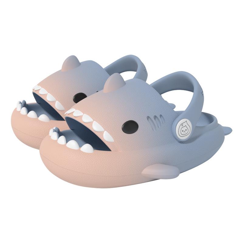 Fashion Shevalues 2025 New Shark Slippers For Kids Fashion Gradient Cartoon Sandals Boys Girls Outdoor EVA Beach Shoes Cute Shark Slides