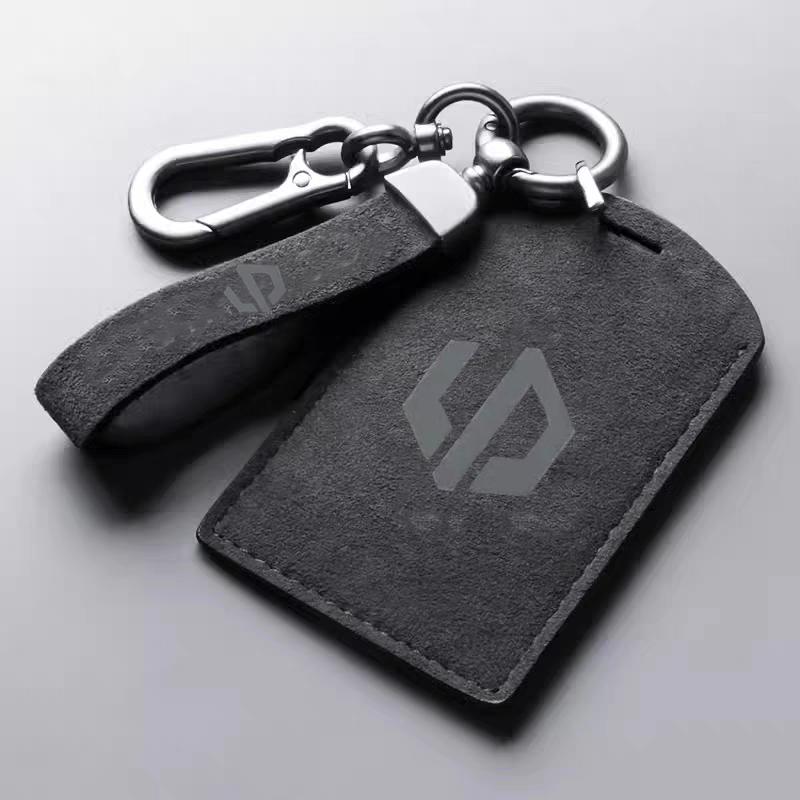 For Leapmotor C10 C16 Car Nfc Card Key Cover Suede Remote Key Fob Case Protector Holder Shell Kychain Interior