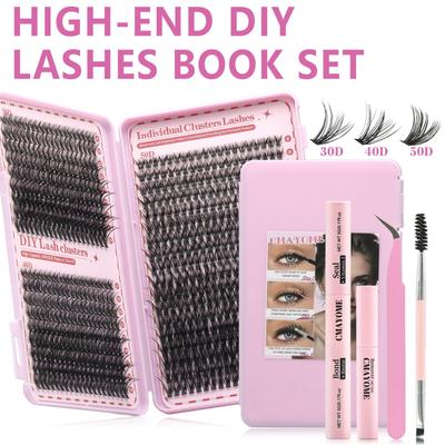 640 Cluster Single False Eyelashes - DIY Segments with Book Glue Type