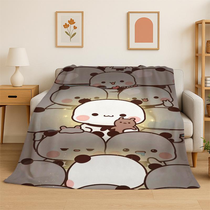 Morbida Coperta Plaid in Flanella, Disegno Carino Bubu Dudu Orso Amore, Coperta Accogliente per Letto, Divanetto, Divano, Camera da Letto, Soggiorno, Viaggio, Campeggio