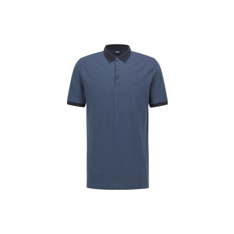 HUGO BOSS Polo Shirts Men's Dark Blue Polo Collar Moderate Straight Fit 50451446-403
