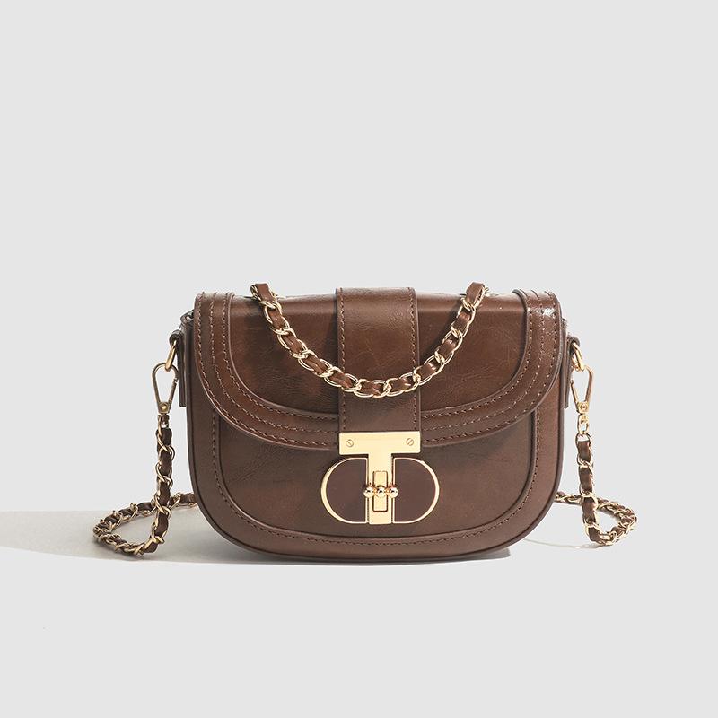 Shoulder Bag Fashion Commuter Retro Solid Color Simple High Quality PU Leather Korean Style Versatile Trend Square Crossbody Bag