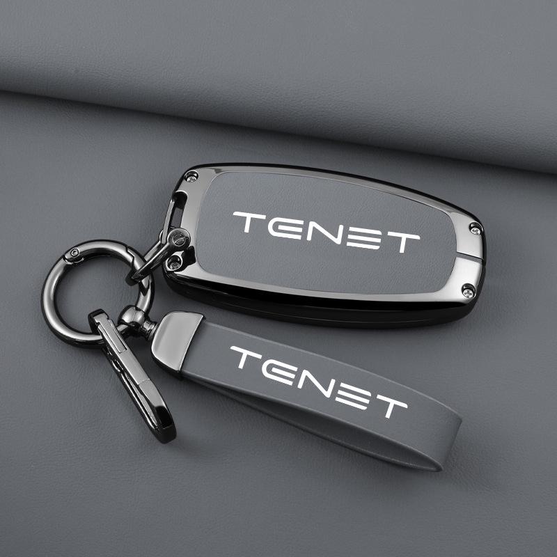 Tenet Tianneng Car Key Case: Metal Protective Shell for Tenet T7/T8/T9 with Anti-lost T4 Buckle.