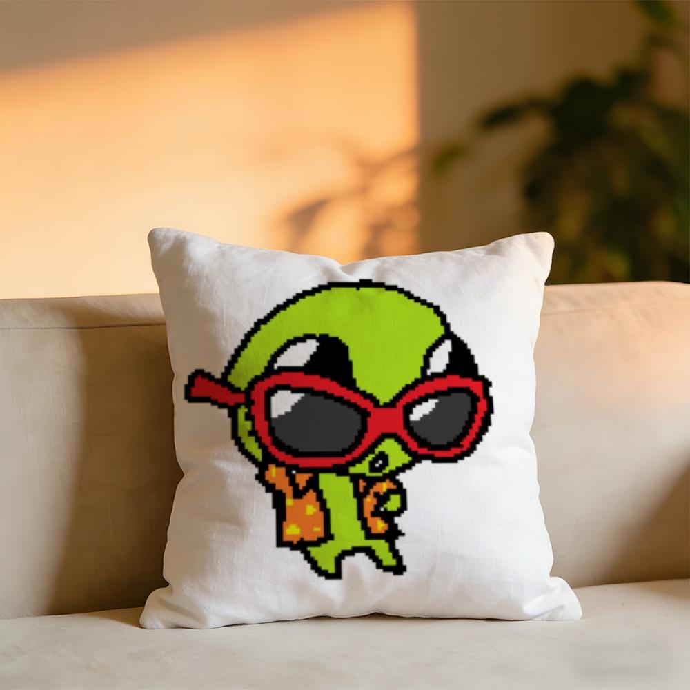 

Little Aliens Flug Cushion Cover Cozy Velvet Throw PillowSoft Warm Cushion For Sofa Bed 30x30 cm