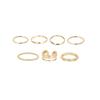 Fashion 7Pcs Punk Simple Rings Set for Women Silver Geometric Vintage Hiphop Finger Ring Jewelry Niche Design