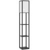 Floor Lamp with Shelves, 3 Layer Column Modern Standing Lamp for Living Room, Bedroom, Office, Bulb not Included, Black