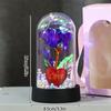 Eternal Rose in Glass Dome Desk Accessorie Artificial Flower Glow LED Roses Flores Eternas Birthday Christmas Gifts Room Decor