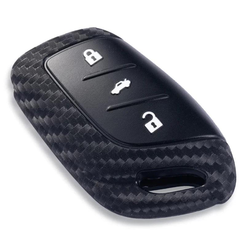 Carbon Fibre Style Car Remote Key Case Shell Fob Holder Cover Bag for MG ZS HS 5 6 EZS for Roewe RX8 RX5 RX3 I6 I5 Accessories