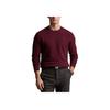 Polo Ralph Lauren Small Pony Logo Embroidered Solid Color Crew Neck Long Sleeve Knit Sweater Men Sweater Burgundy 710918163-514
