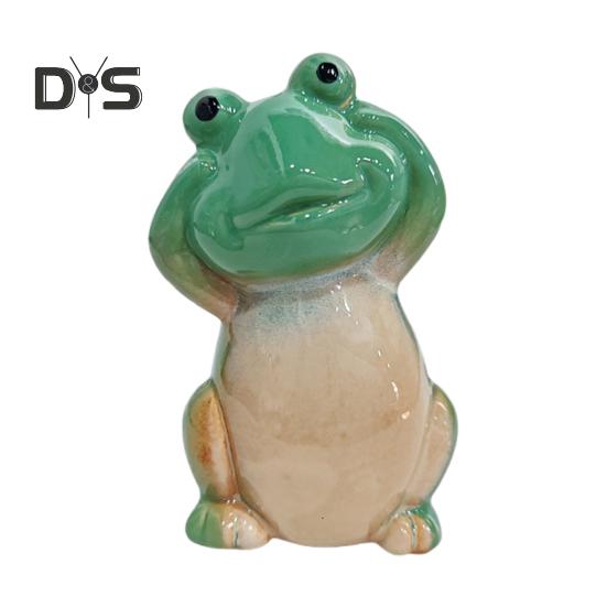 

1/2 шт. мультяшная зеленая керамическая лягушка, крышки для туалетных болтов, простая установка, декор в виде животных, украшение для ванной комнаты 1pc