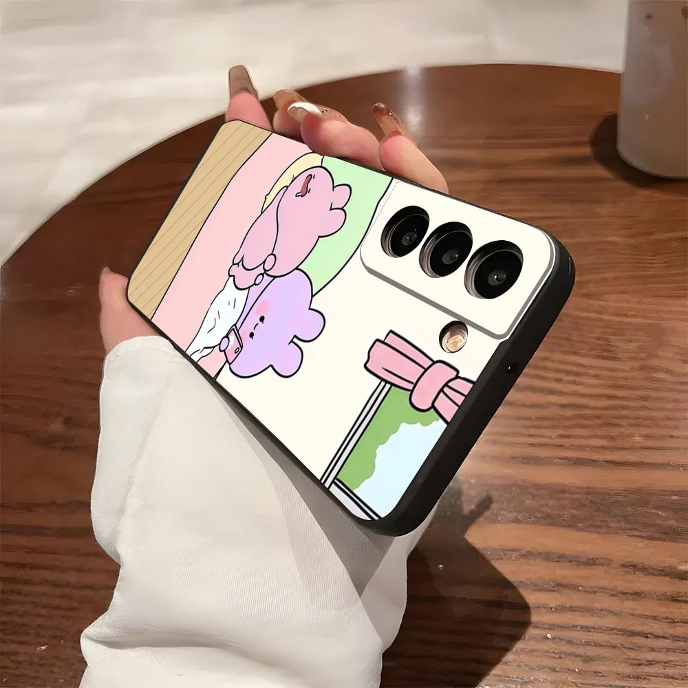 Cute A-Asamimichan Phone Case For Samsung S26 S25 S24 FE S23 S22 S21 Plus S20 Ultra Note20Ultra Black Soft Shell