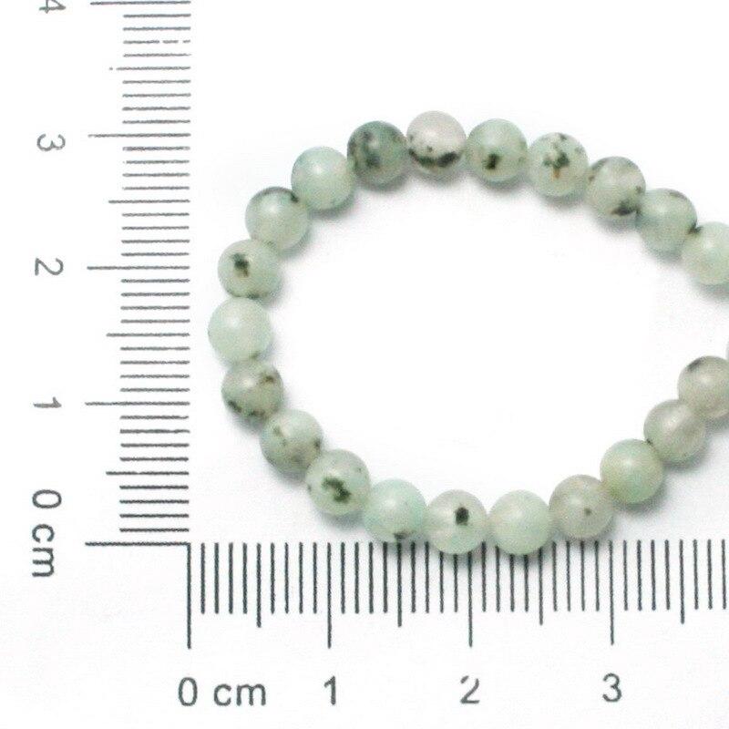 Natural Stone Smooth Tian Shan Round Loose Beads For Jewelry Making Green Black Dot Semiprecious DIY 4-10mm Bracelet Accessories