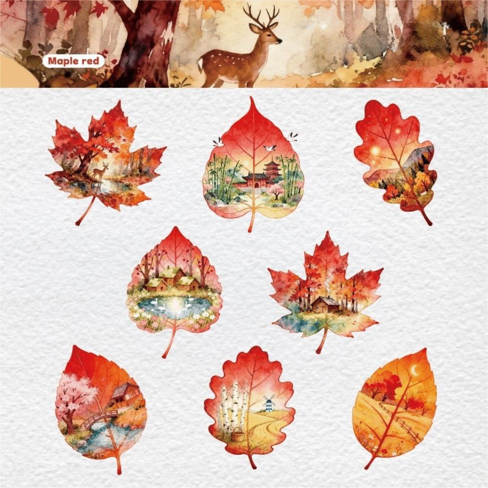 

8pcs/Set Observing Leaves Stationery Stickers DIY Mobile Stickers Scrapbooking Diary Planner F