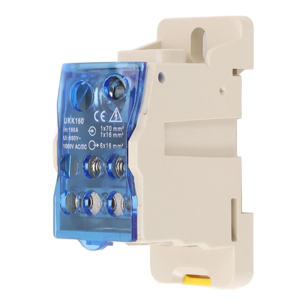 DIN Rail Power Junction Box Electrical Terminal Block Connector Distribution Box AC DC1000V 160A