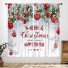 Winter Kitchen Christmas,Christmas Pine Tree Nature Forest Deer Watercolor Cabin Rustic Farmhouse Holiday Window Treatments