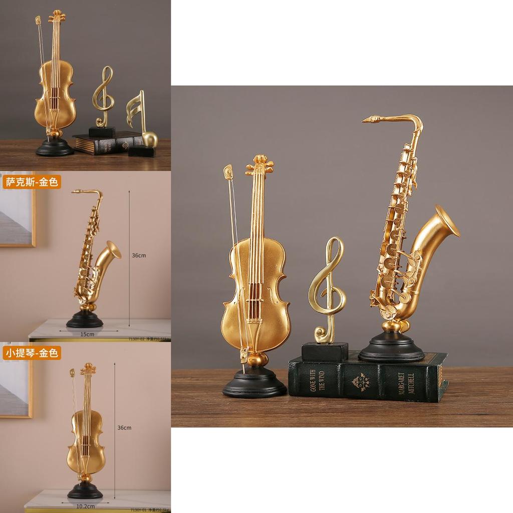 Elegante Ornamento in Resina di Violino e Sassofono per Decorazioni Festive di Casa e Ufficio