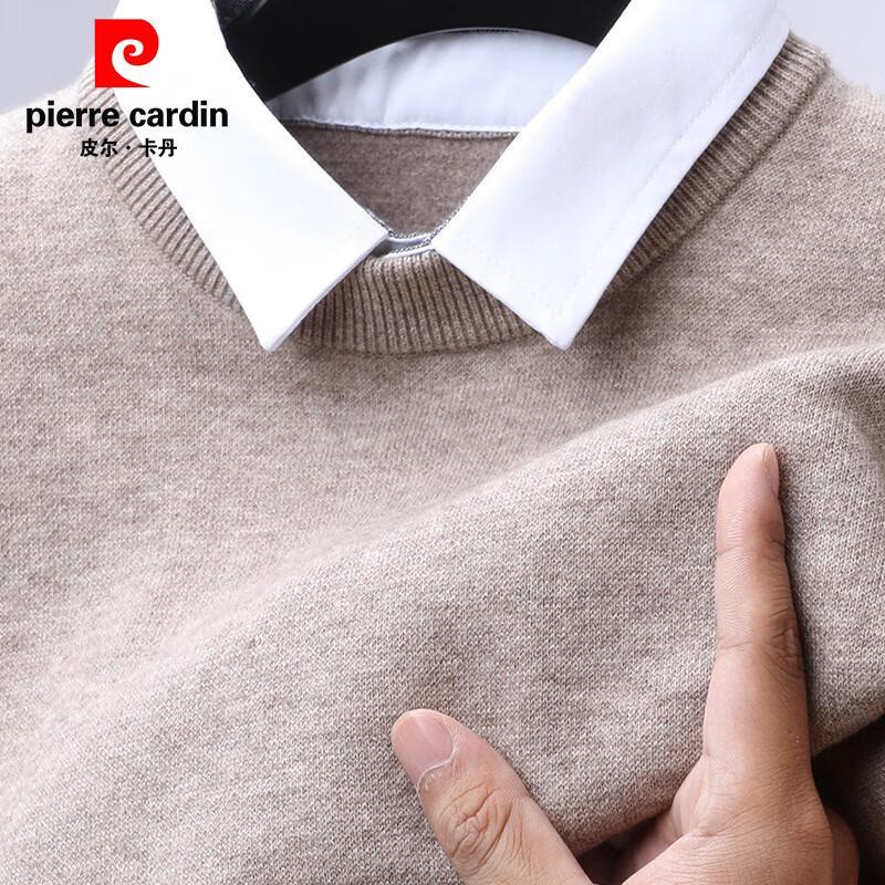 Pierre Cardin Men's 100% Pure Wool Faux Two-Piece Sweater