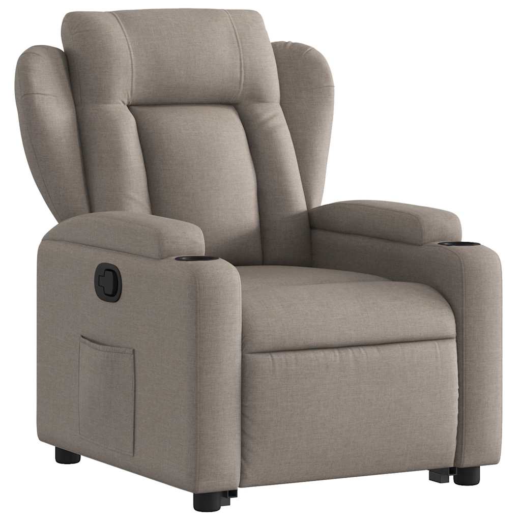 Vidaxl Lift and Tilt Recliner, Taupe Color, Fabric Upholstered
