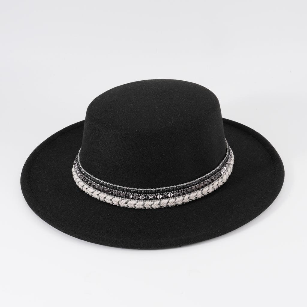 New Carnival Party Festival Handmade Strapped Cowboy Hat Top Hat Woolen Jazz Hat