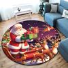 Cute Christmas Day Gift Bell Santa Claus Snowman Christmas Tree round rug Home Soft Decorative Anti slip Chair Mat Carpet Outdoor Floor Mat Carpet 95