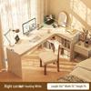 Compact Corner Computer Desk with Integrated Bookshelf & Vanity for Bedroom or Home Office