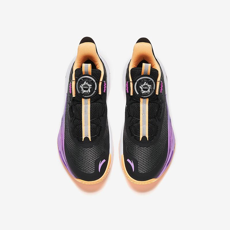 Anta Kids Qingkuang Professional Basketball Shoes Men Sneakers Black Cabbage-Purple 312511112-3