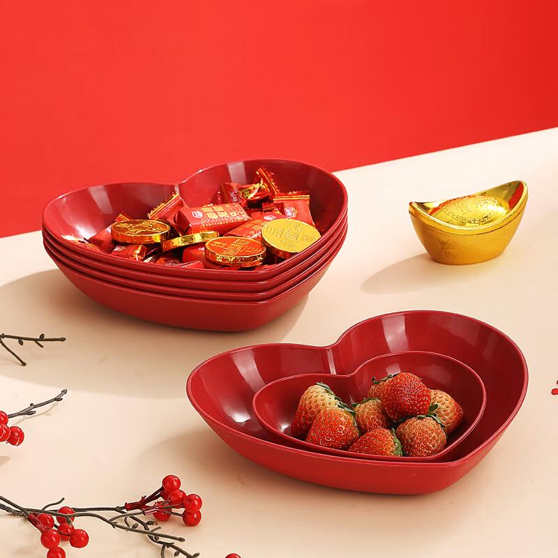 UOSUUOSU Red Heart Fruit Plates